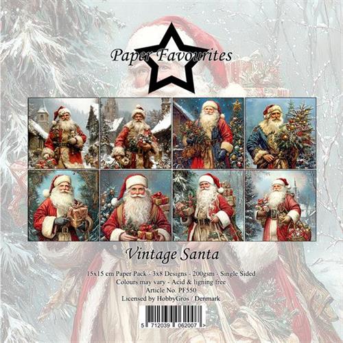 Paper Favourites Vintage santa 24 ark 15x15cm 200g